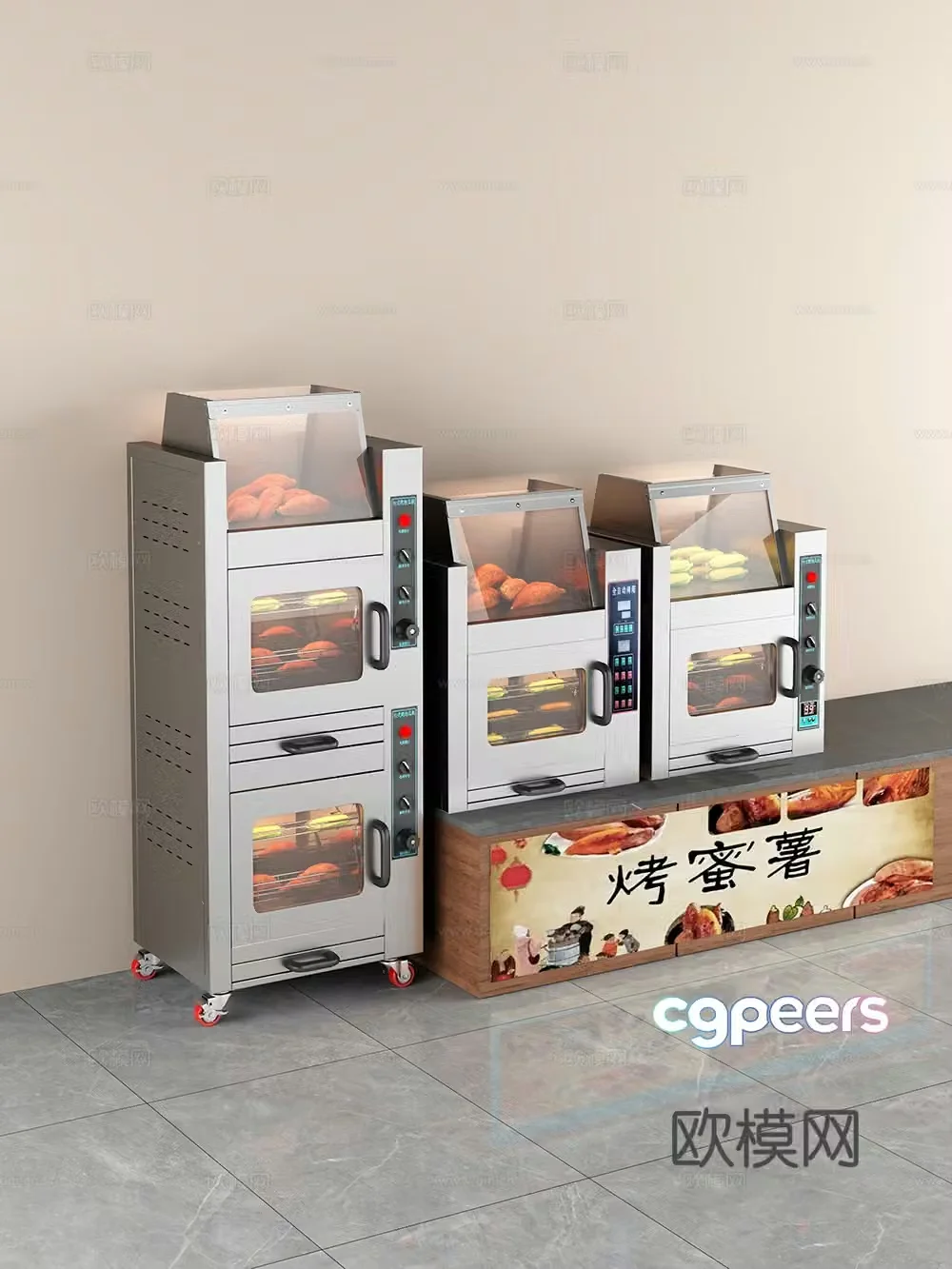 Sweet potato machine oven oven roasted sweet potato 3d model