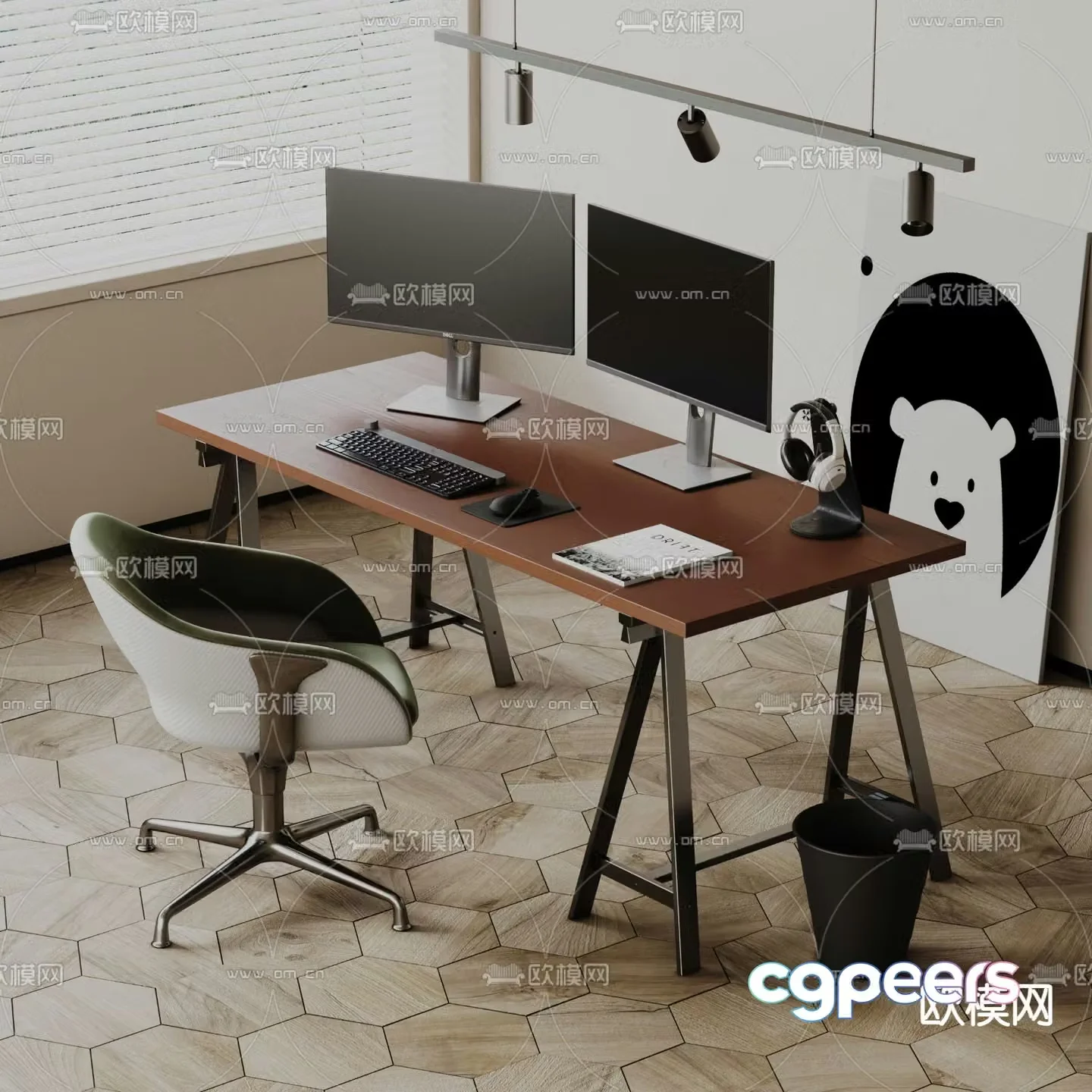 office desk computer desk desk 3d model