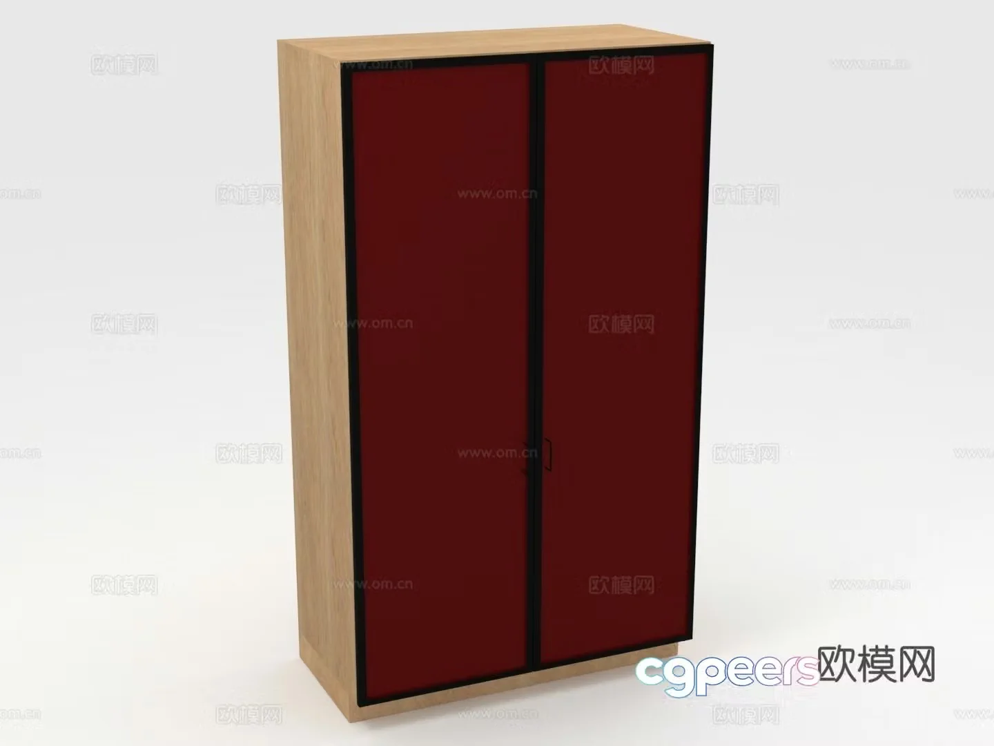 Wardrobe Storage Locker Locker Wooden Cabinet Two-door Cabinet Cabinet 3D Model