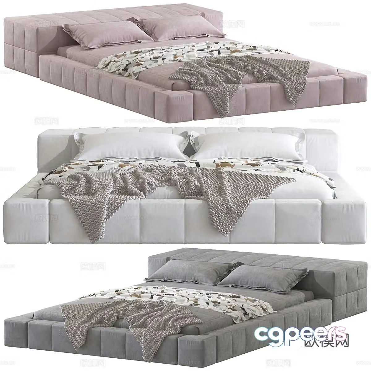 Double bed 3d model