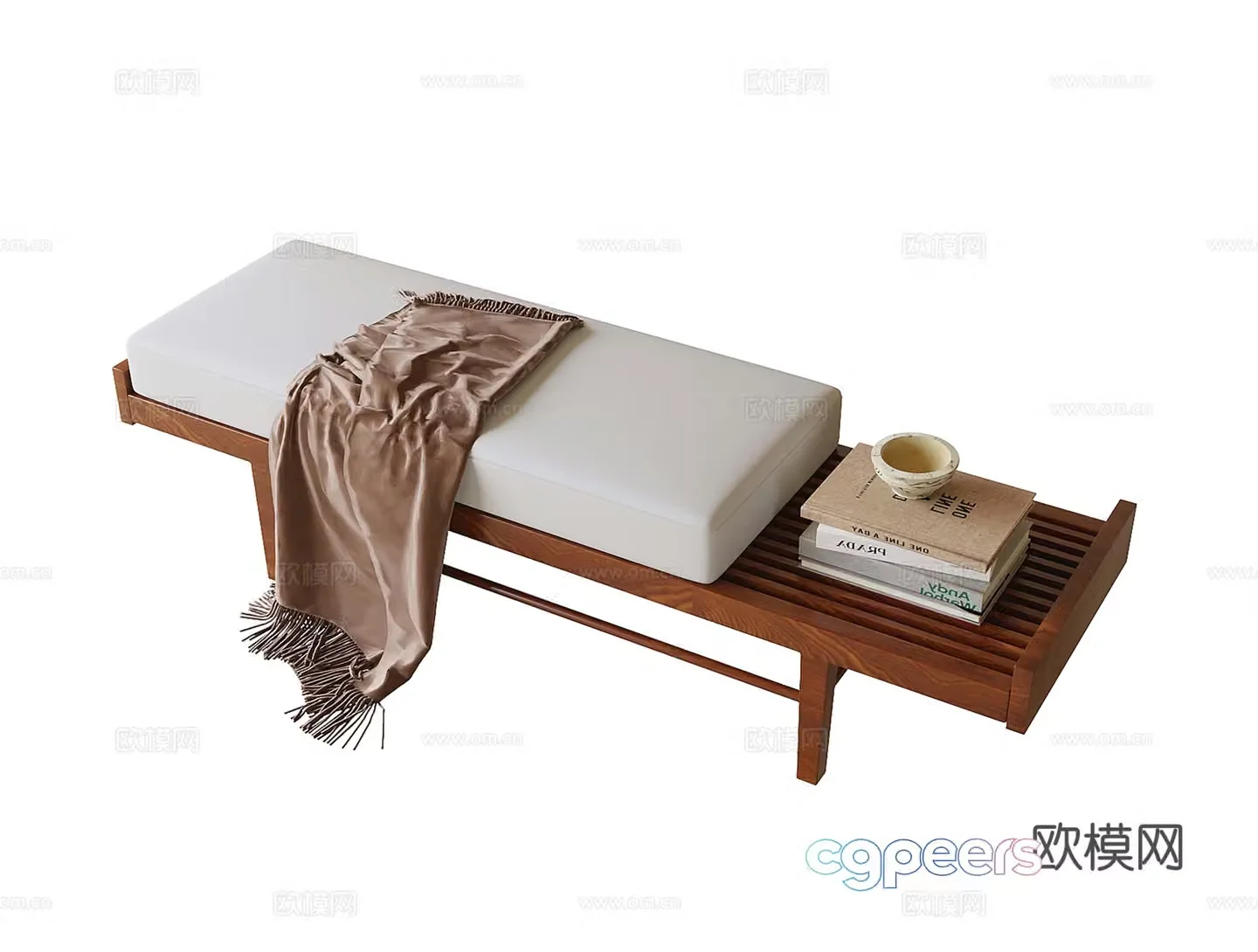 New Chinese style bed tail stool bench strip stool 3D model