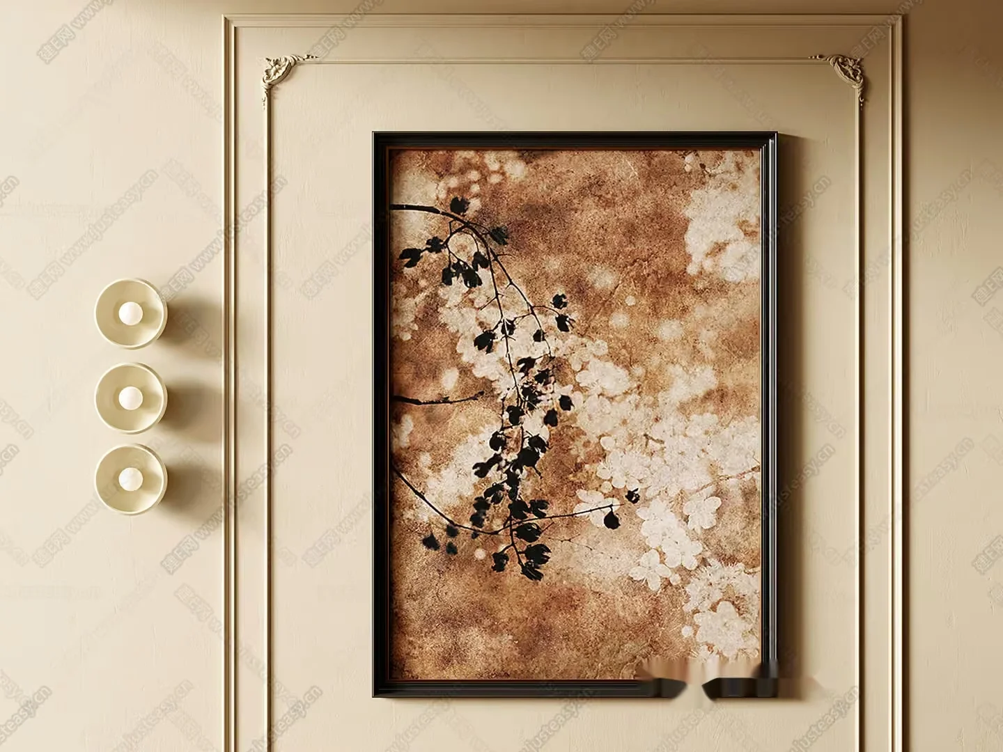 A Framed Picture On The Wall 3D Model – 8042 – VRAY Render