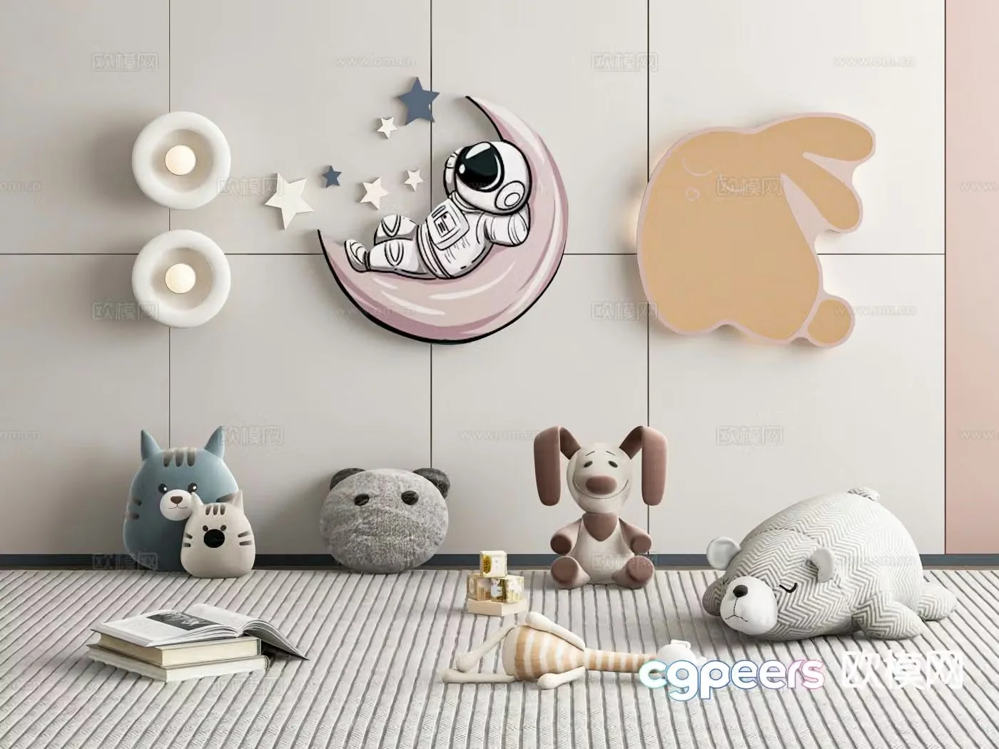 Children’s cartoon toys pillow teddy bear 3d model