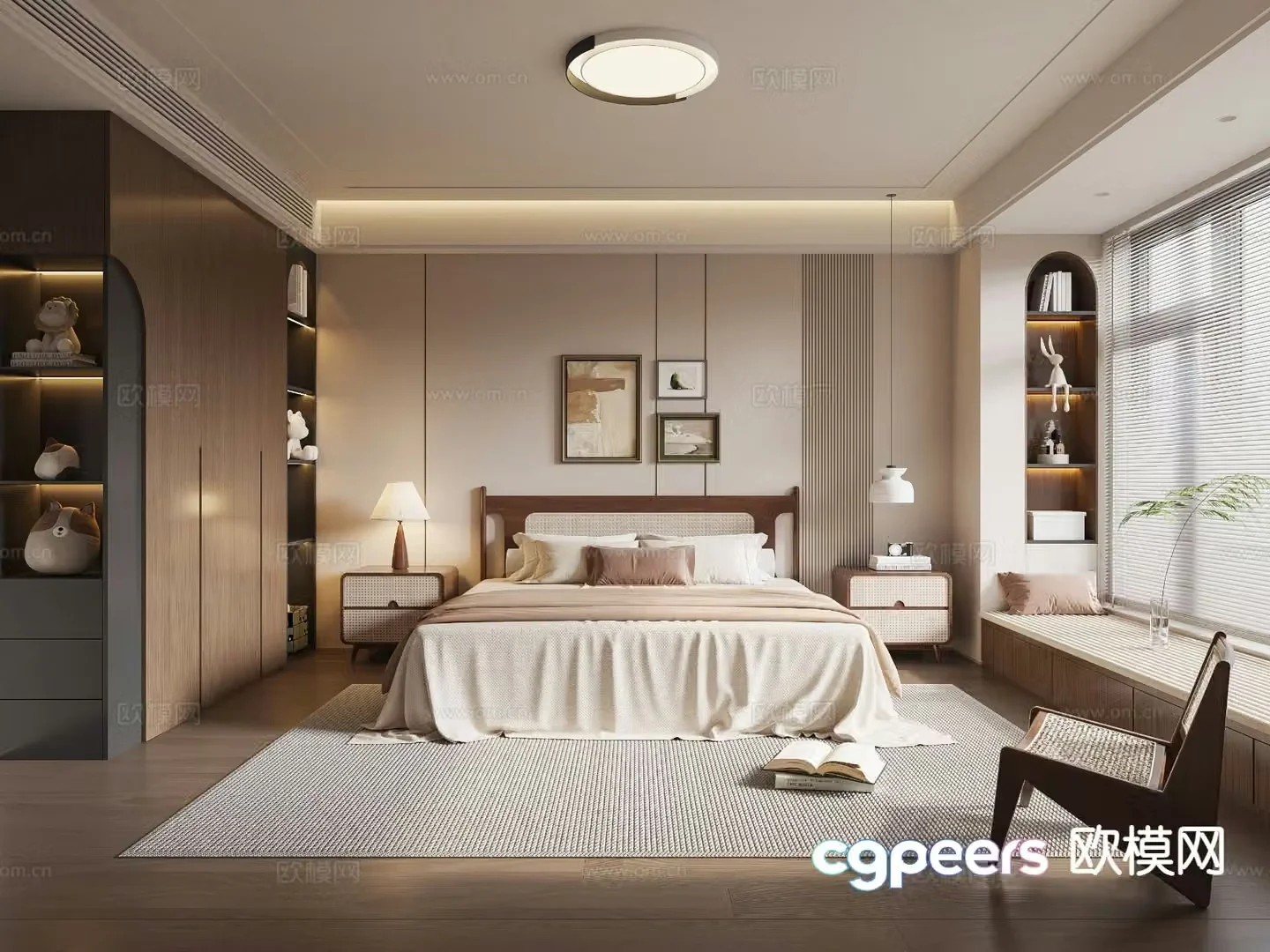 Middle style bedroom master bedroom 3D model