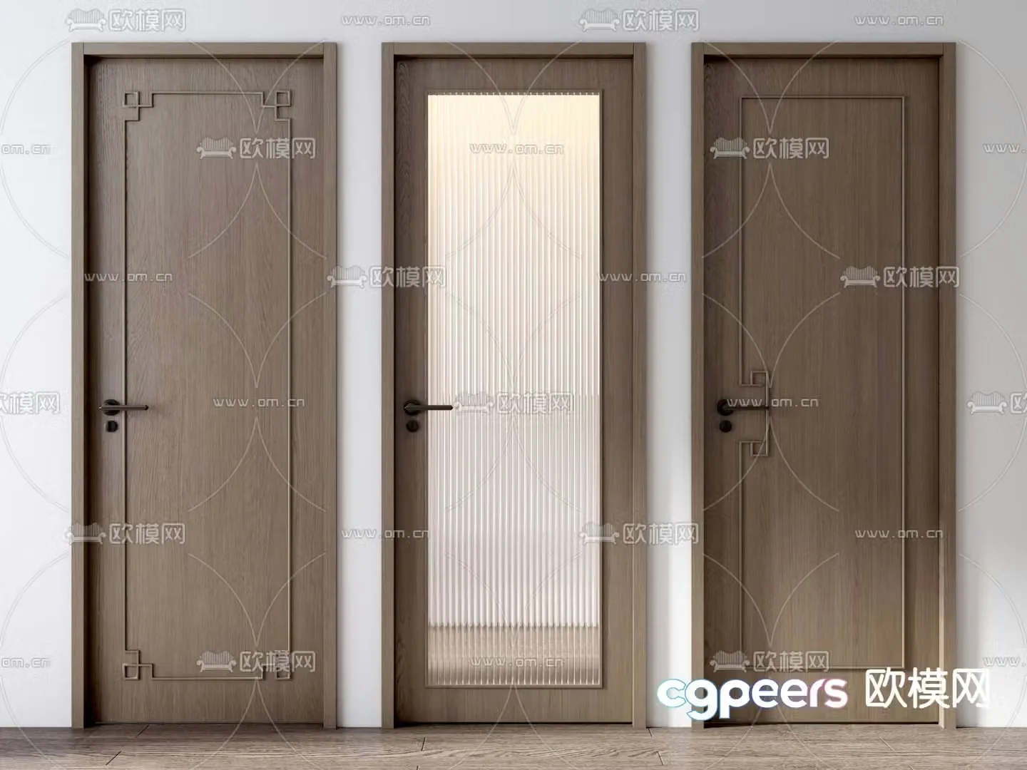 Single-open door Swing door Entry door 3D model
