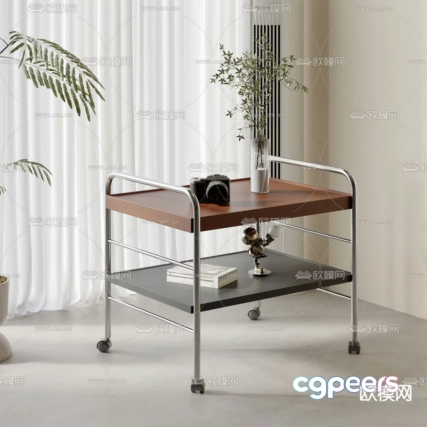 Medieval style side table mobile corner table table table 3D model