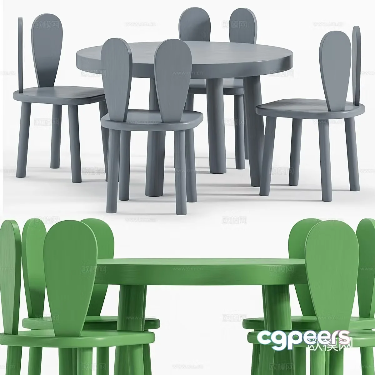 Children’s table and chair 3d model