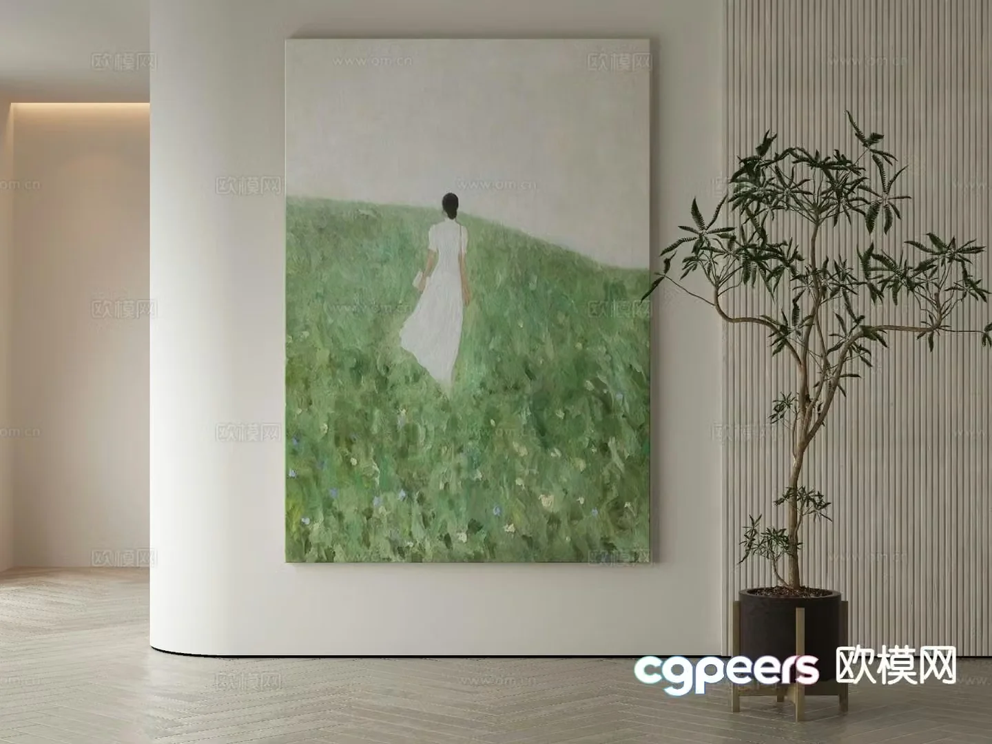 Modern decorative painting figure painting oil painting 3d model