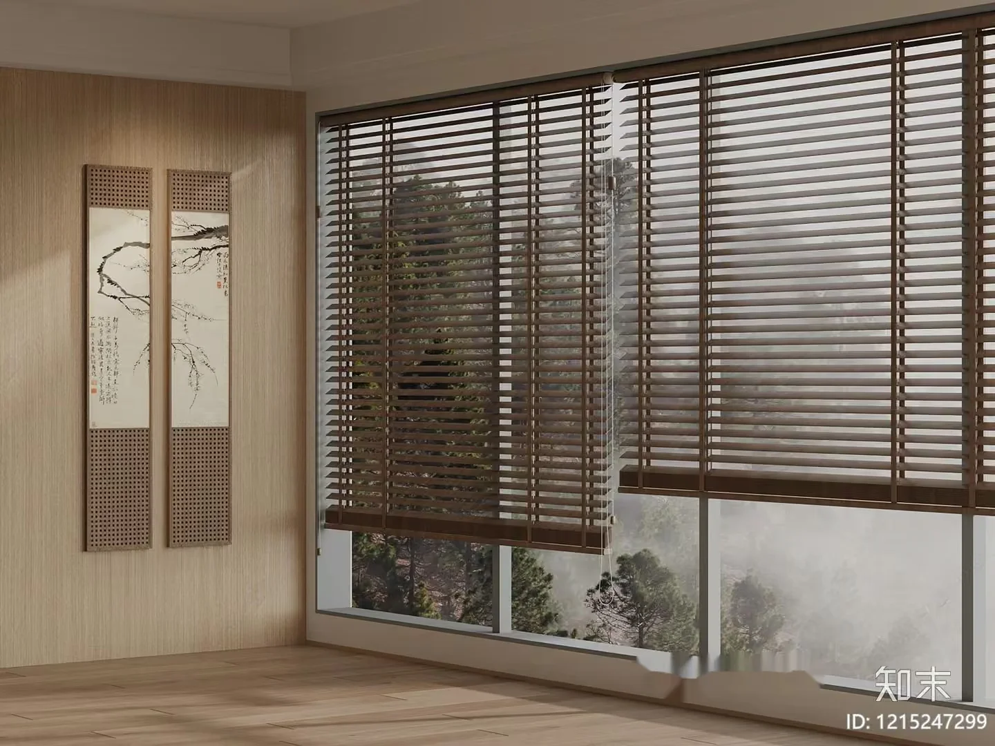 A Large Window With Blinds 3D Model – 13759 – VRAY Render