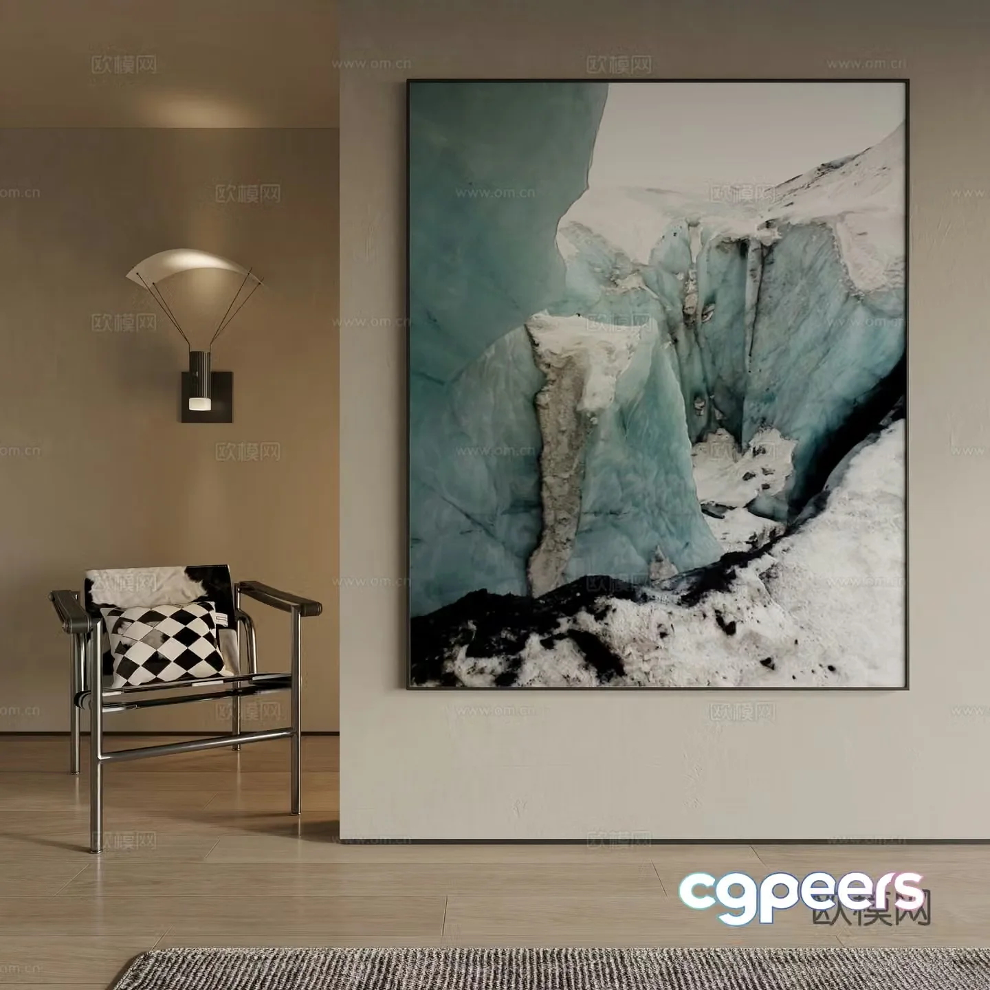 Modern decorative painting 3d model