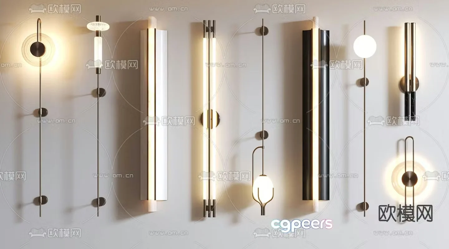 Light luxury wall lamp long wall lamp 3d model