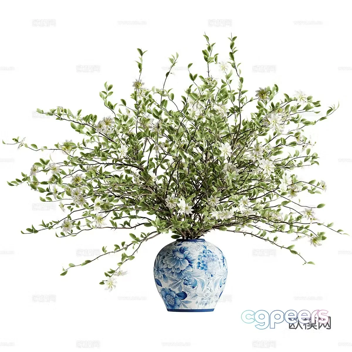 New Chinese vase flower art 3D model
