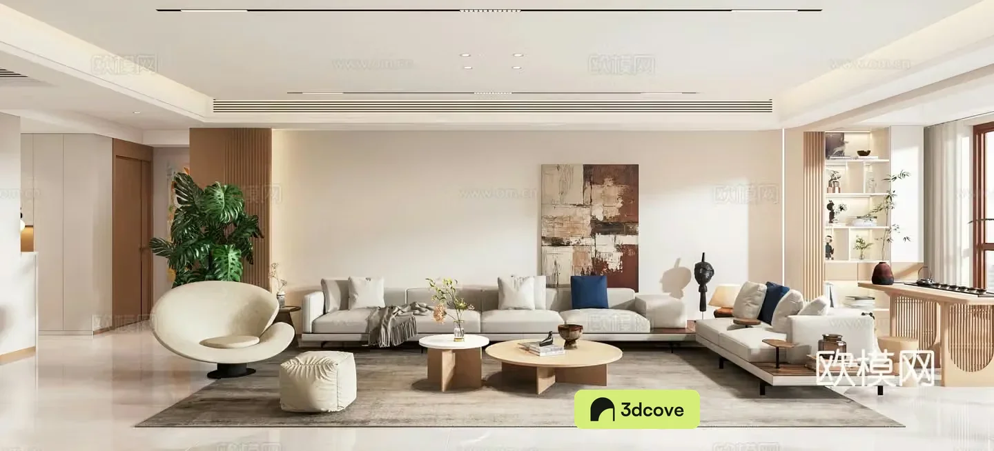 Modern living and dining room