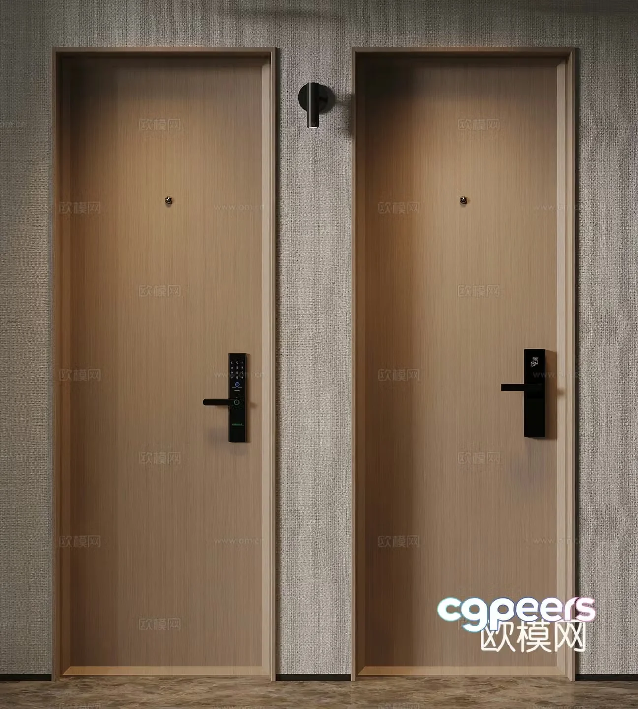 Single door single door wooden door 3D model