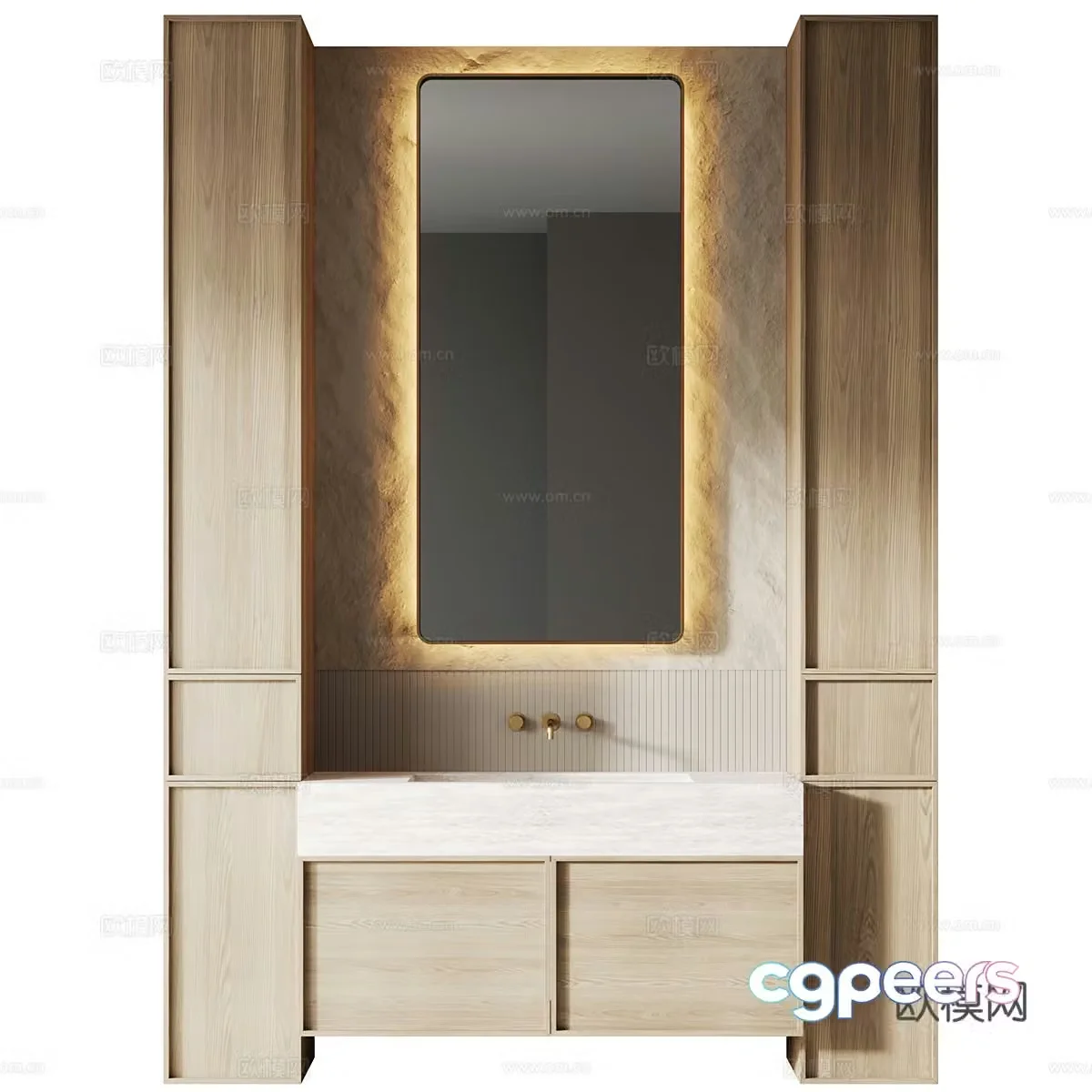 New Chinese style bathroom cabinet 3D model