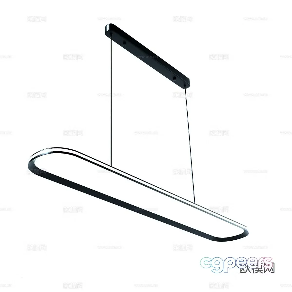 Modern minimalist chandelier long chandelier 3d model