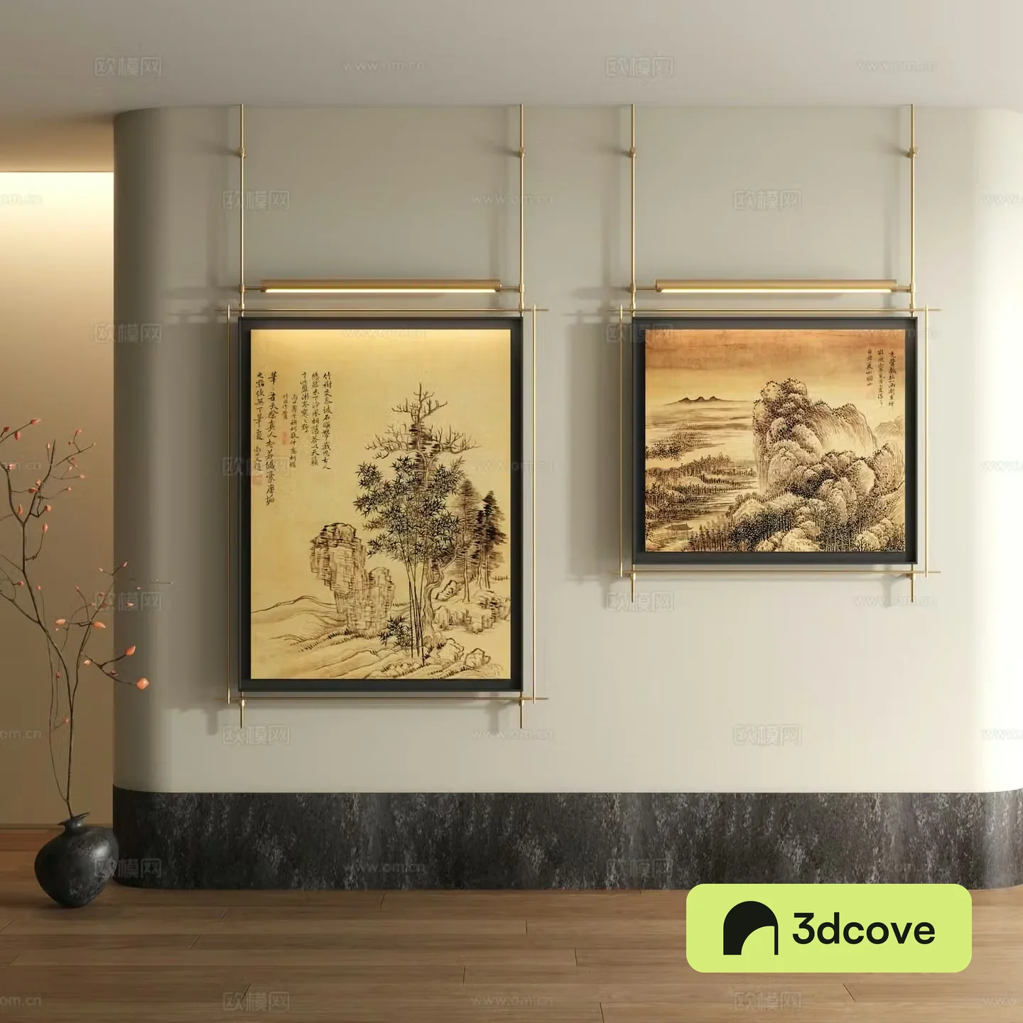Song style decorative painting New Chinese style landscape painting