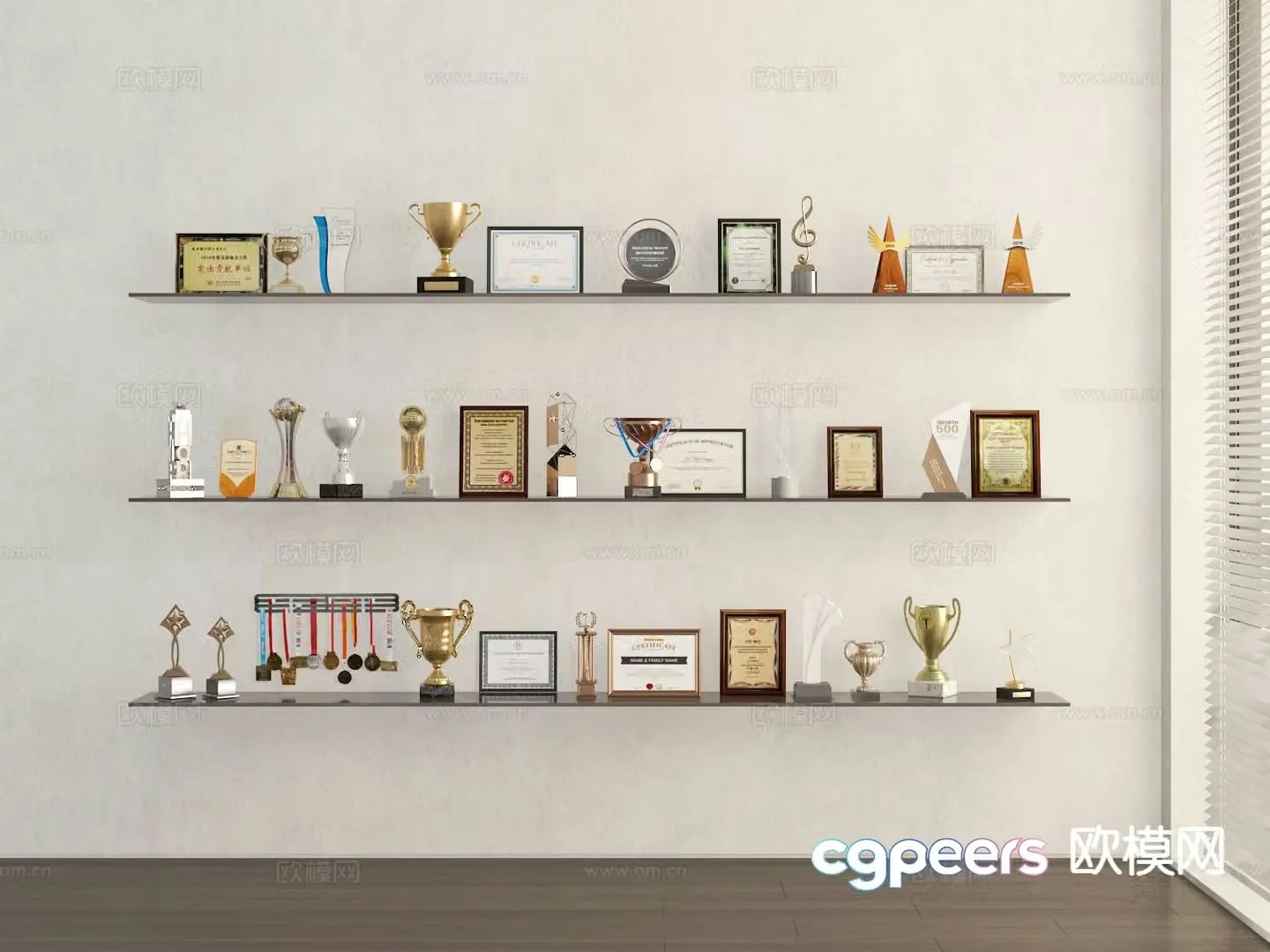 Trophy Certificate of Honor 3D model