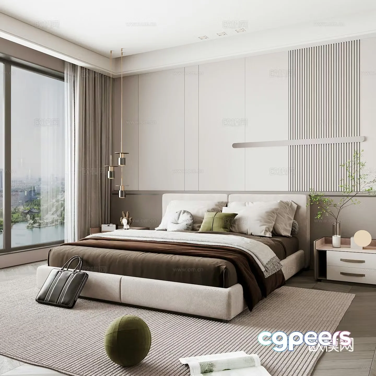 Modern home bedroom Modern bedroom Italian bedroom Simple bedroom Italian bed 3d model