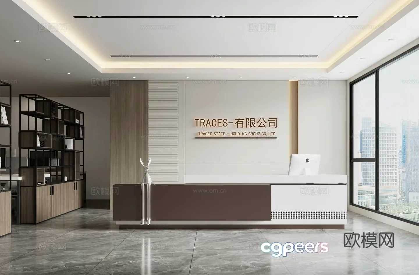 Modern company front desk 3D model
