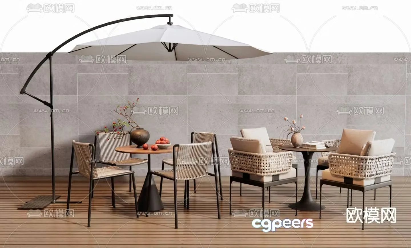 Outdoor tables and chairs leisure tables and chairs 3d model