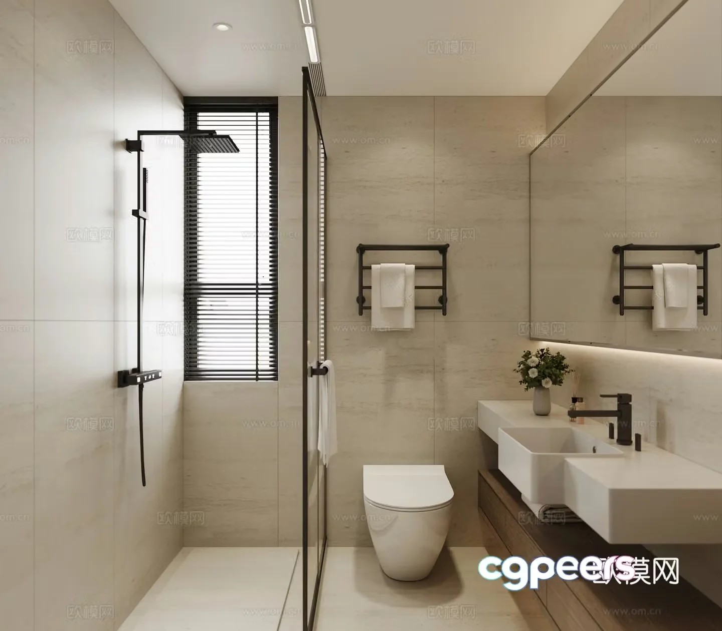 Integrated washbasin 3D model