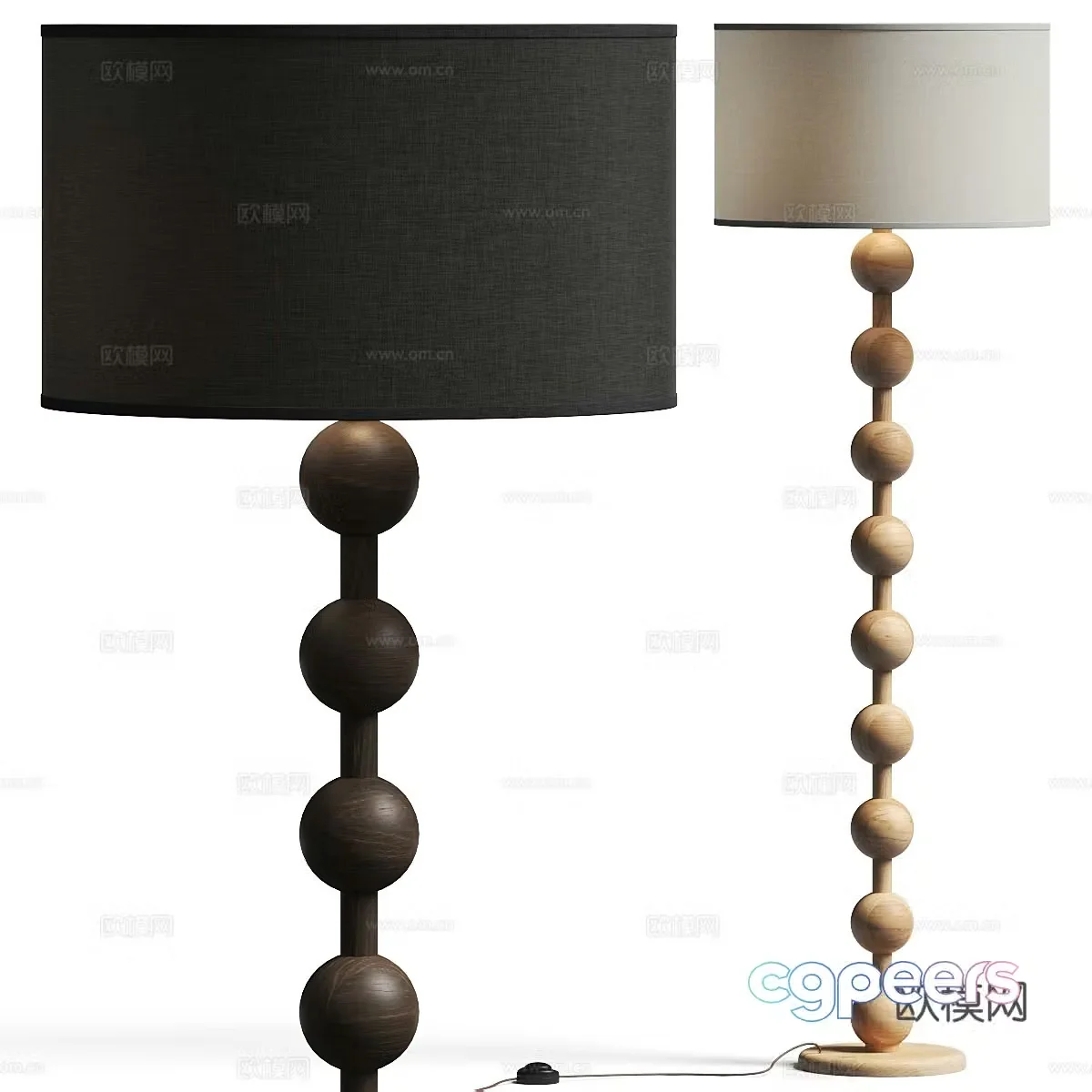 New Chinese Wasabi Hugo Barbell Floor Lamp 3D Model