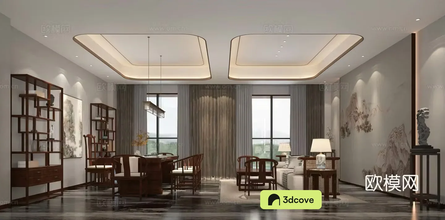 New Chinese style reception and leisure area