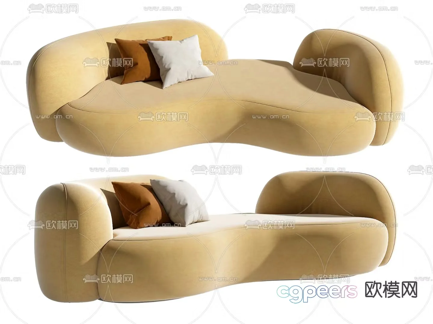 Special shaped sofa curved sofa 3d model