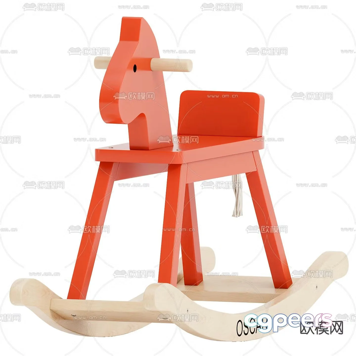 Trojan rocking chair children’s toy 3d model