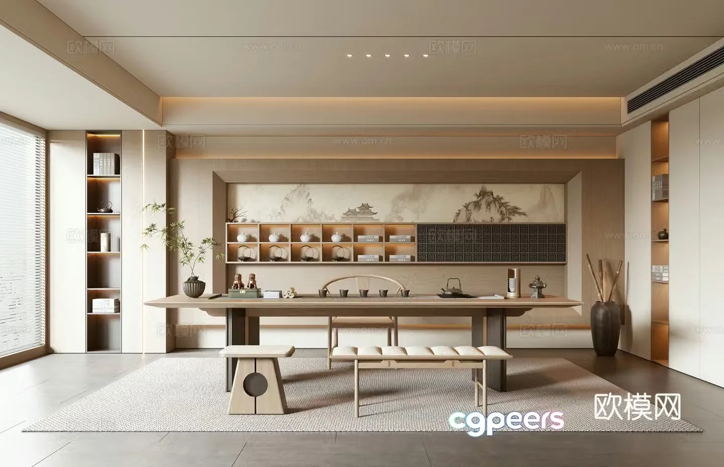 New Chinese tea room 3D model