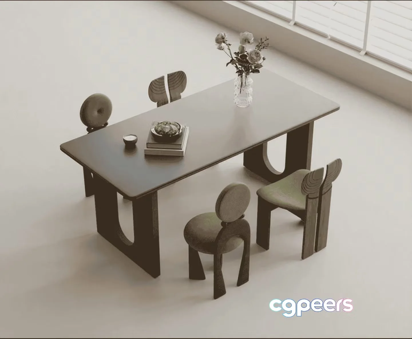 Modern Dining Table 3D Model – 13854 – CORONA Render