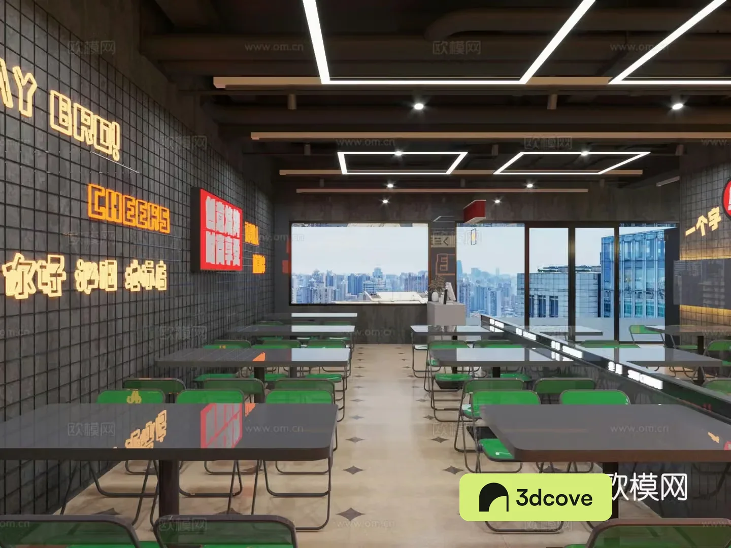 Industrial style fast food restaurant tea restaurant