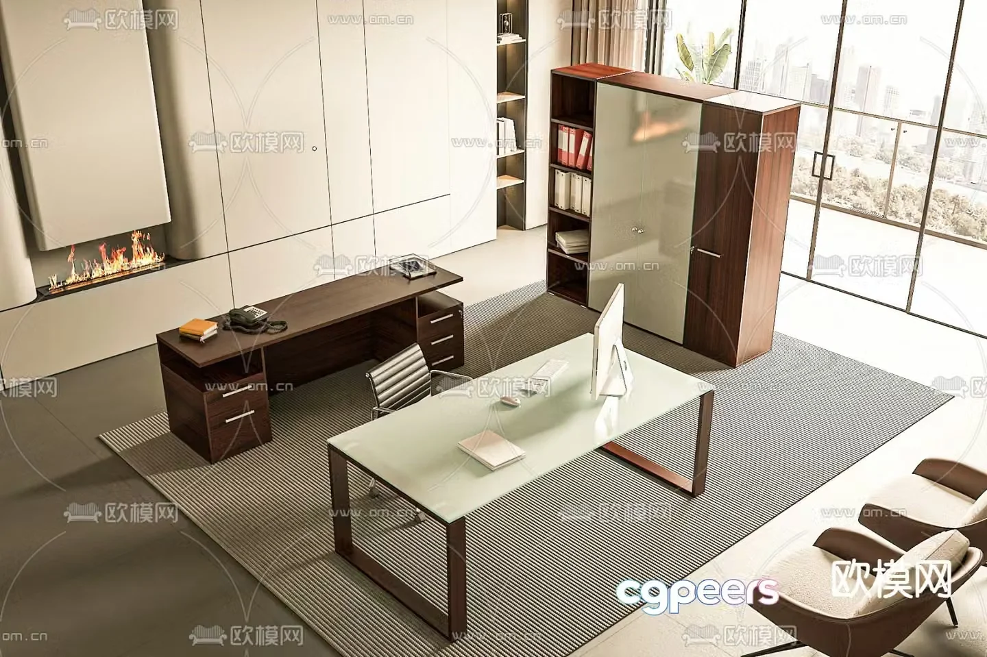 Desk desk desk boss desk 3d model