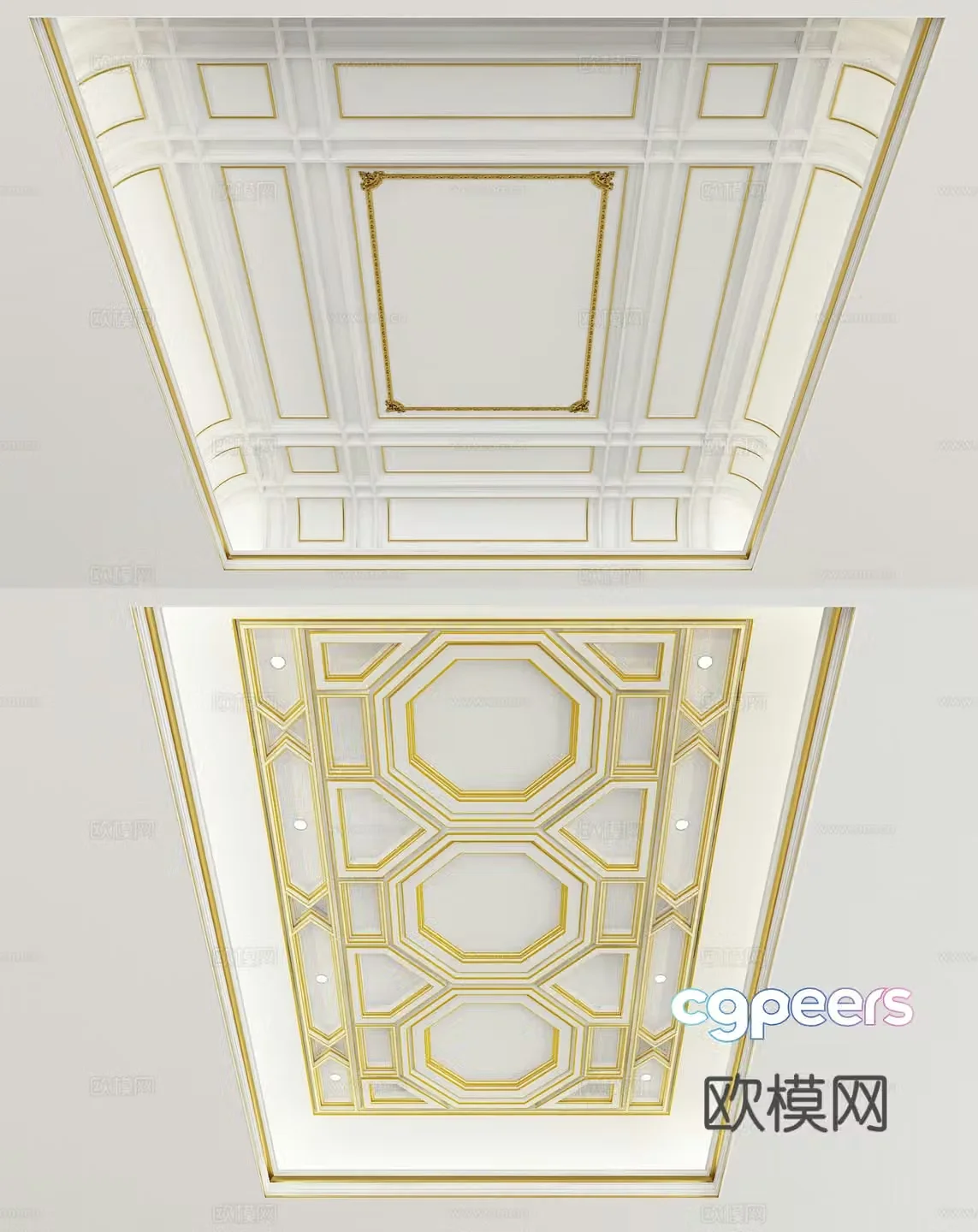 French ceiling 3d model