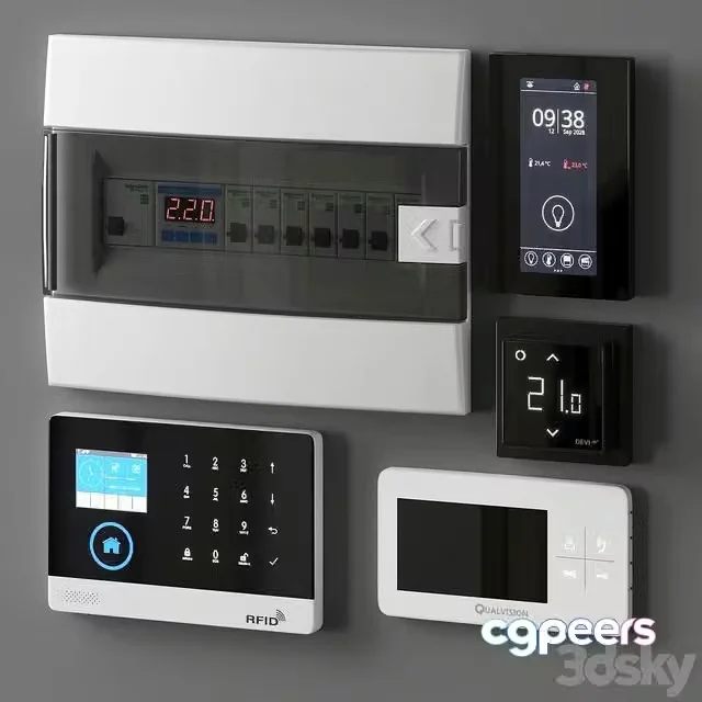 3ds Max Free – A set of electrical equipment for corridor 2