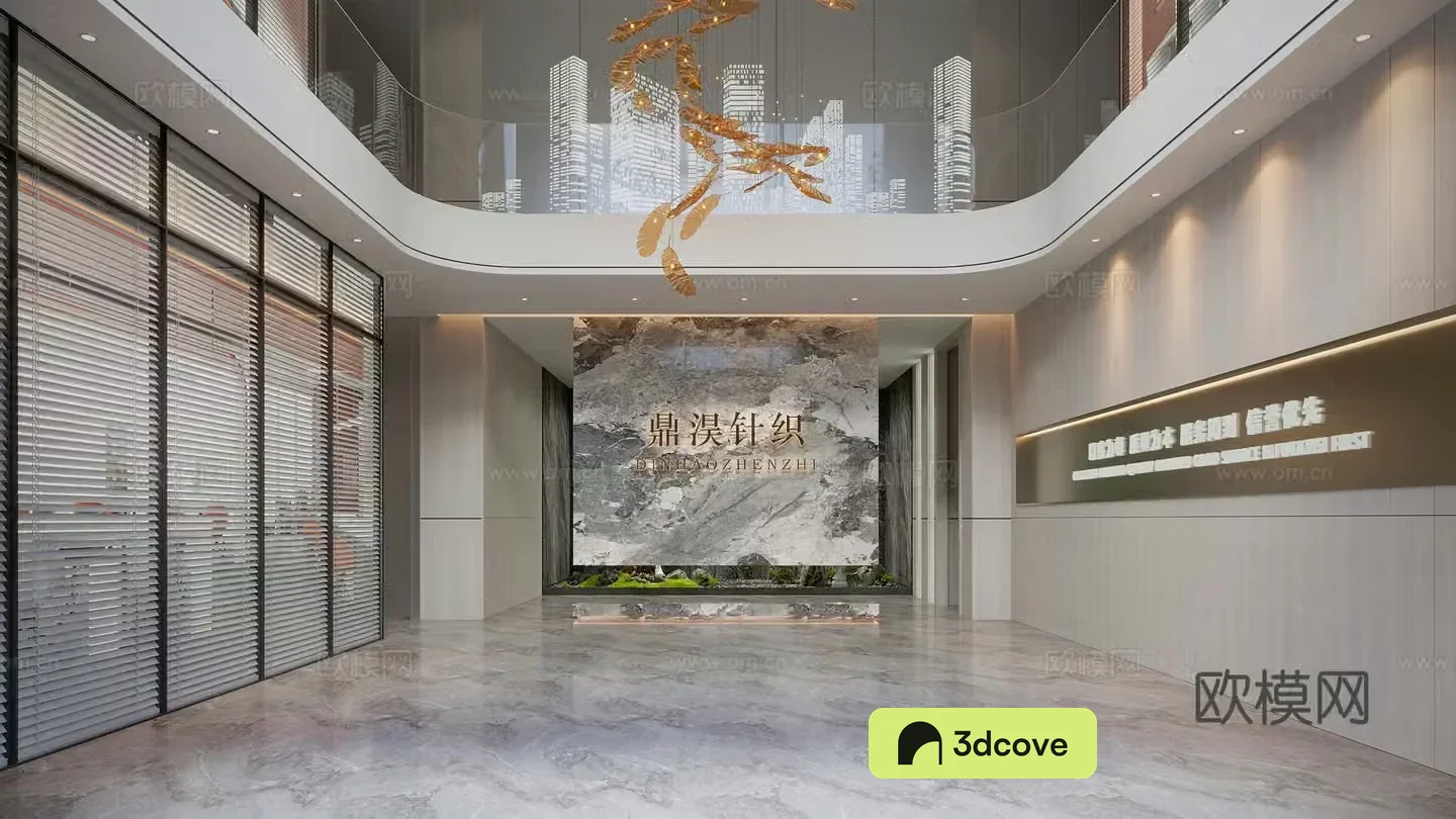 Modern company hall office lobby