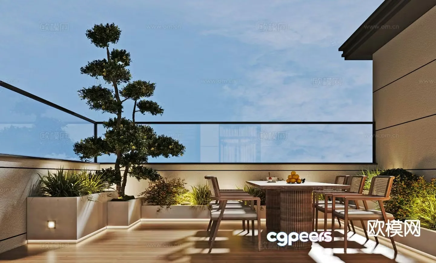 Medieval style roof garden 3D model