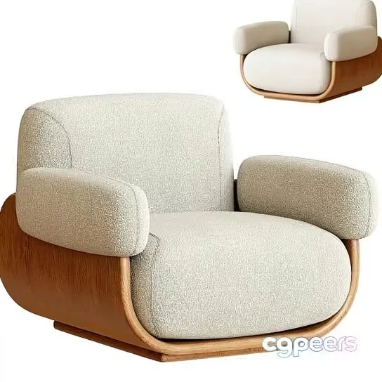 Wooden Armchair 3D Model – 8744 – VRAY Render