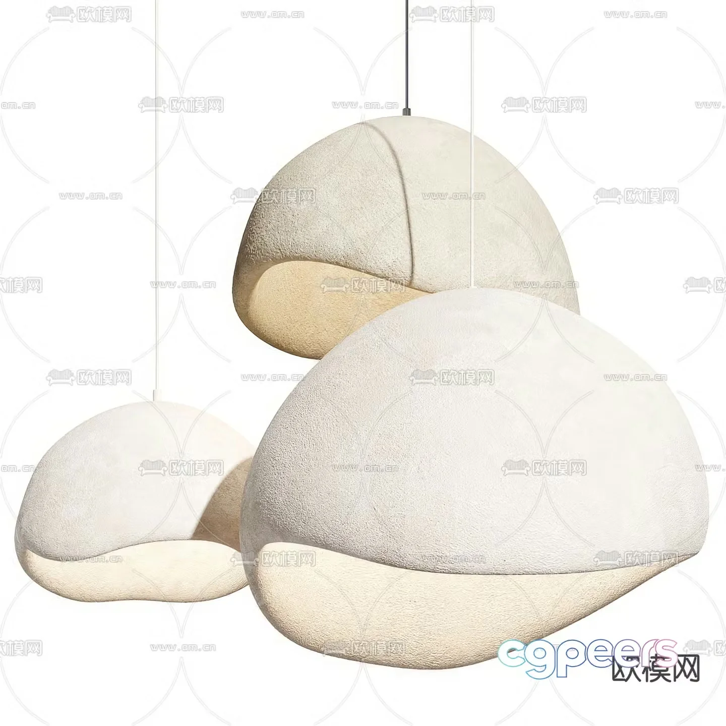 Wabi-sabi style chandelier 3d model