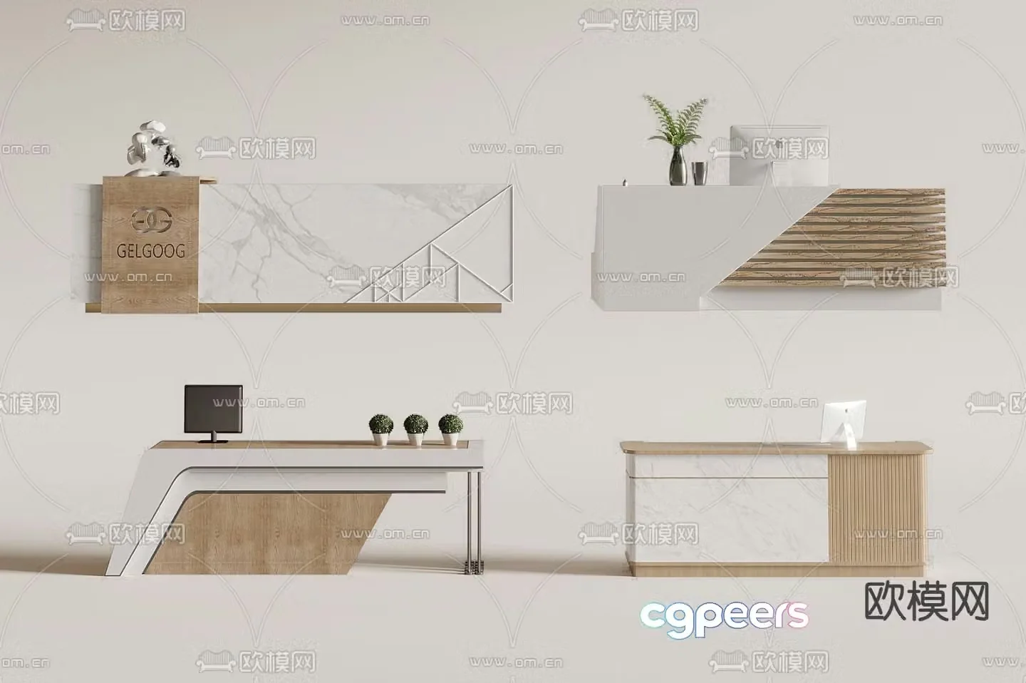 Wabi Sabi front desk service desk reception desk information desk 3d model