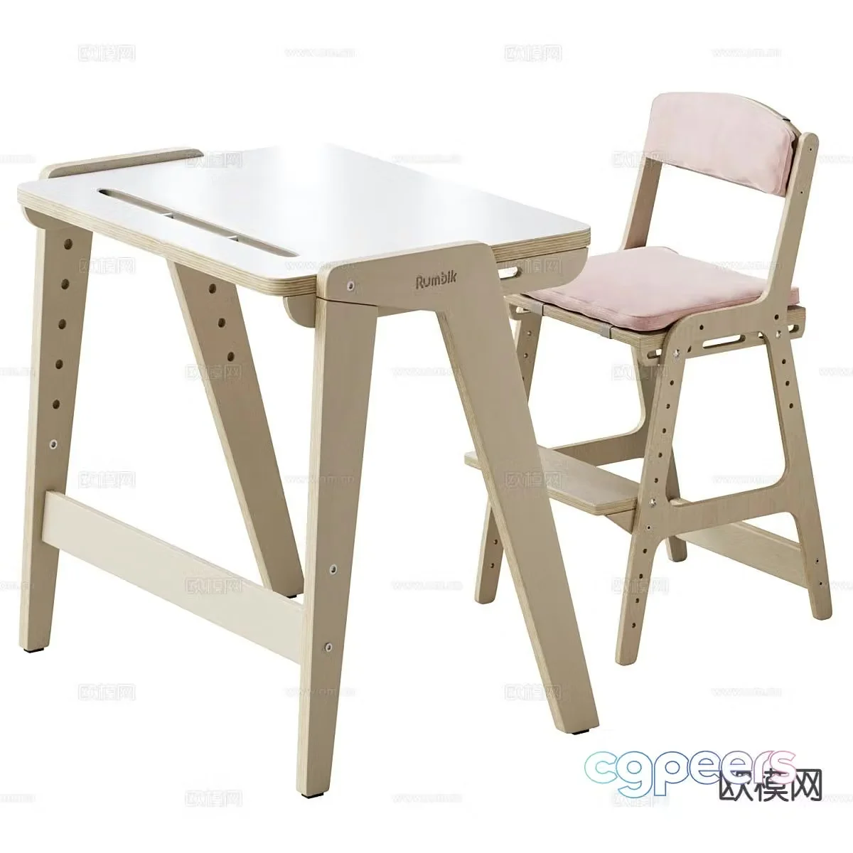 Children’s desk study table 3d model