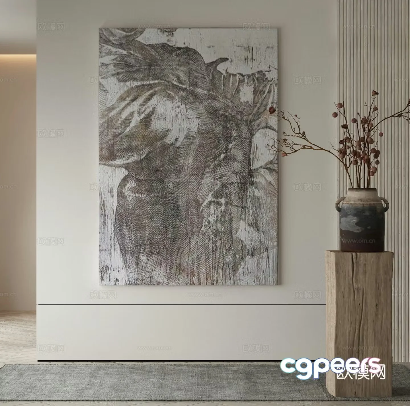 Modern Wasabi Hanging Painting Oil Painting 3D Model