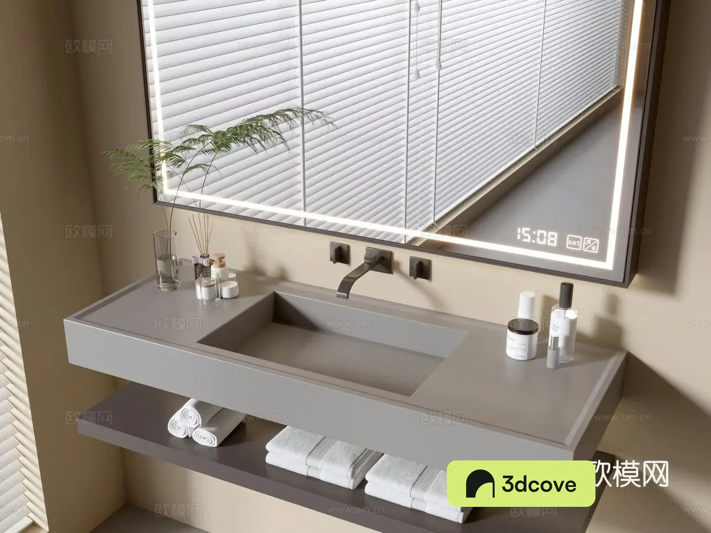 Modern bathroom cabinet bathroom basin bathroom ornaments mirror cabinet sink