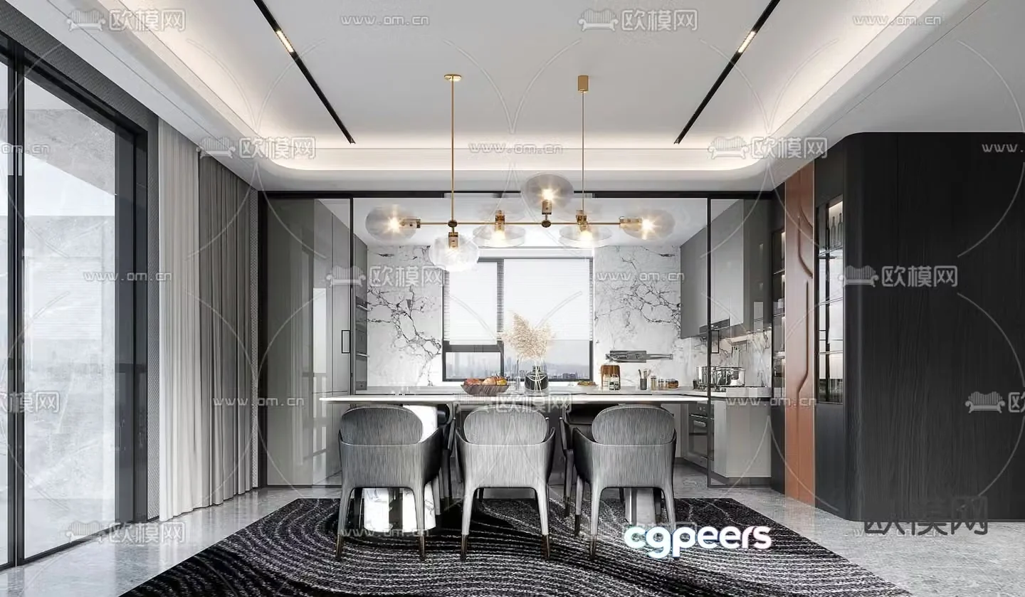 Modern restaurant 3d model