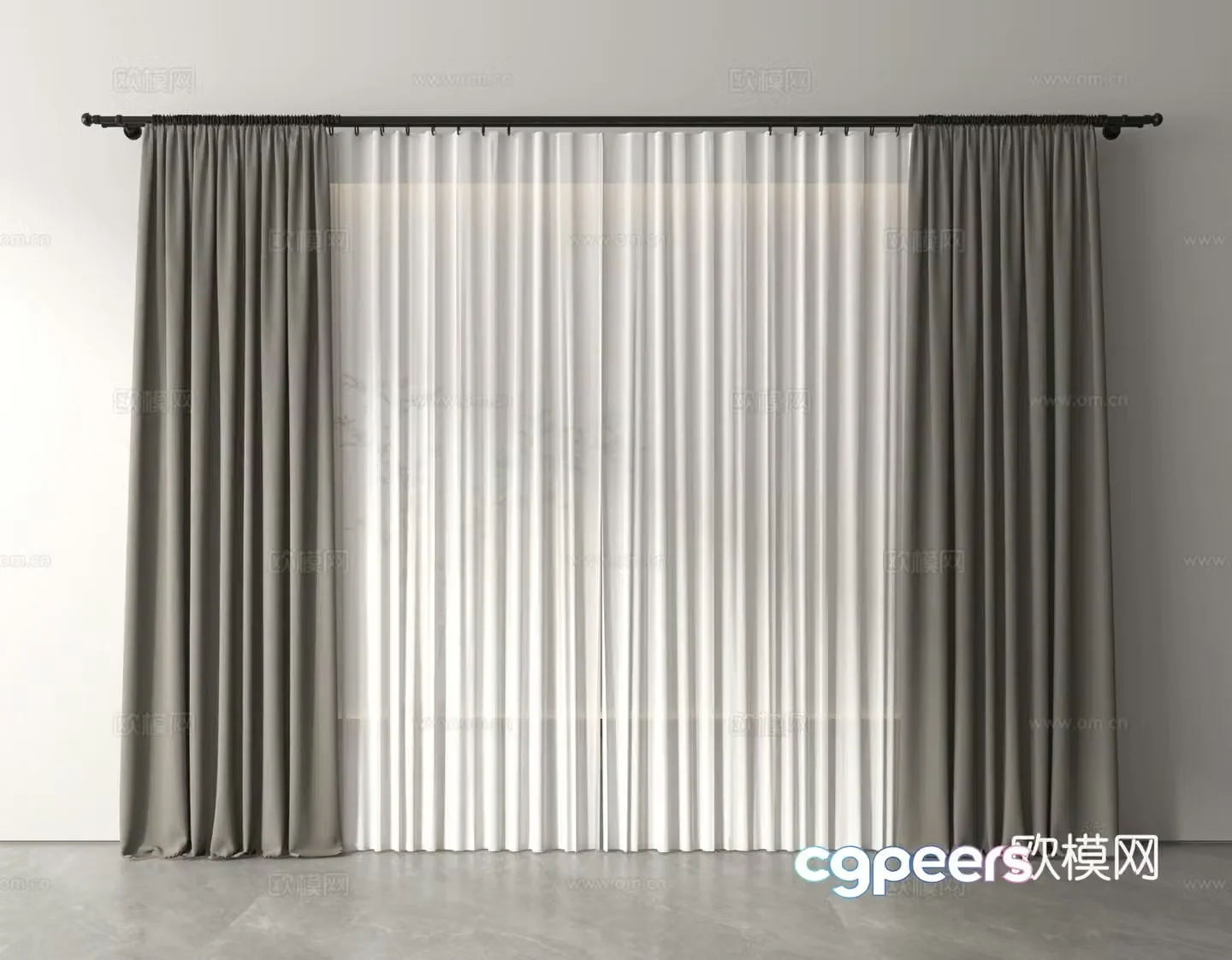 Curtains gauze curtains cloth curtains partition curtains 3D model