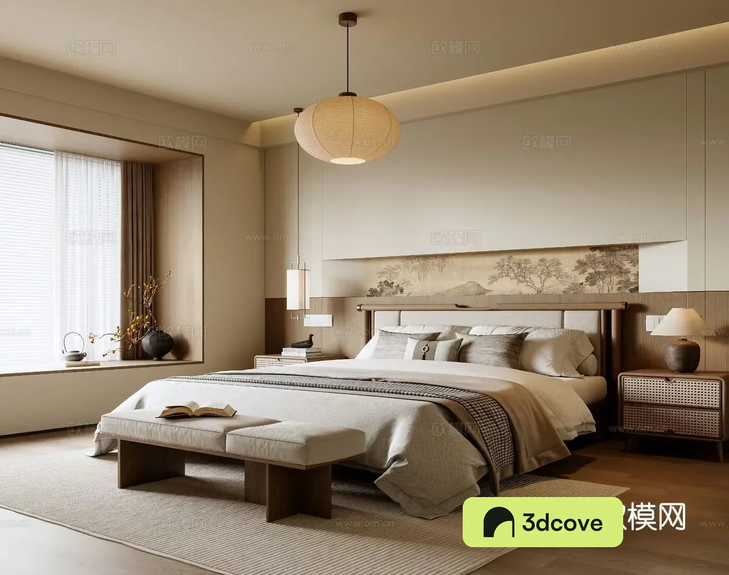 New Chinese style bedroom master bedroom