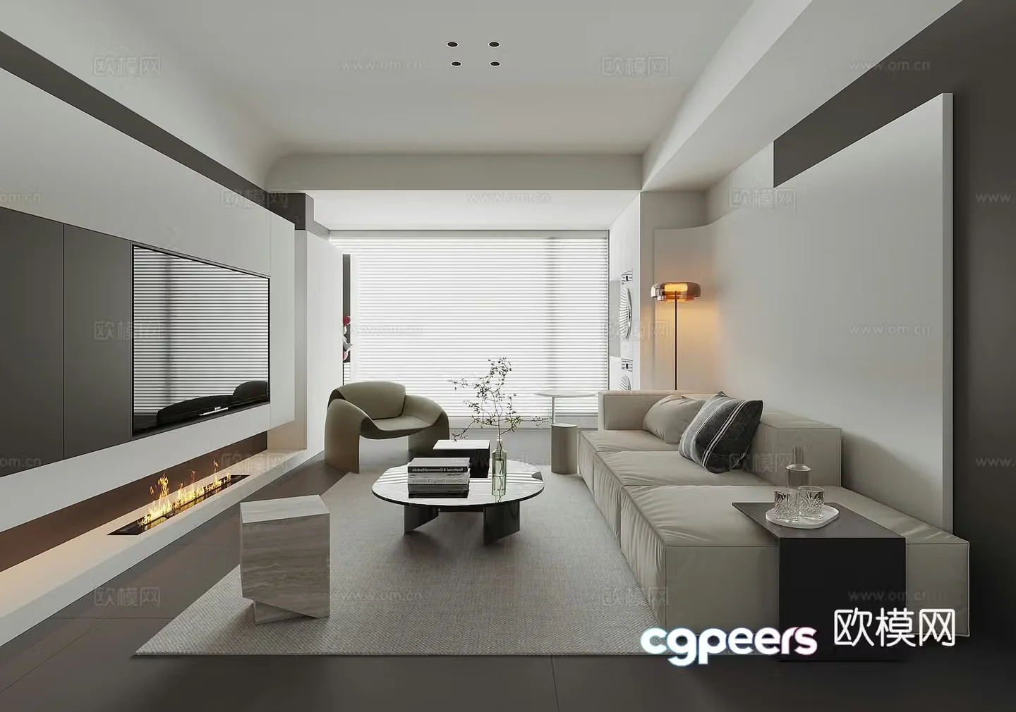Modern living room 3d model