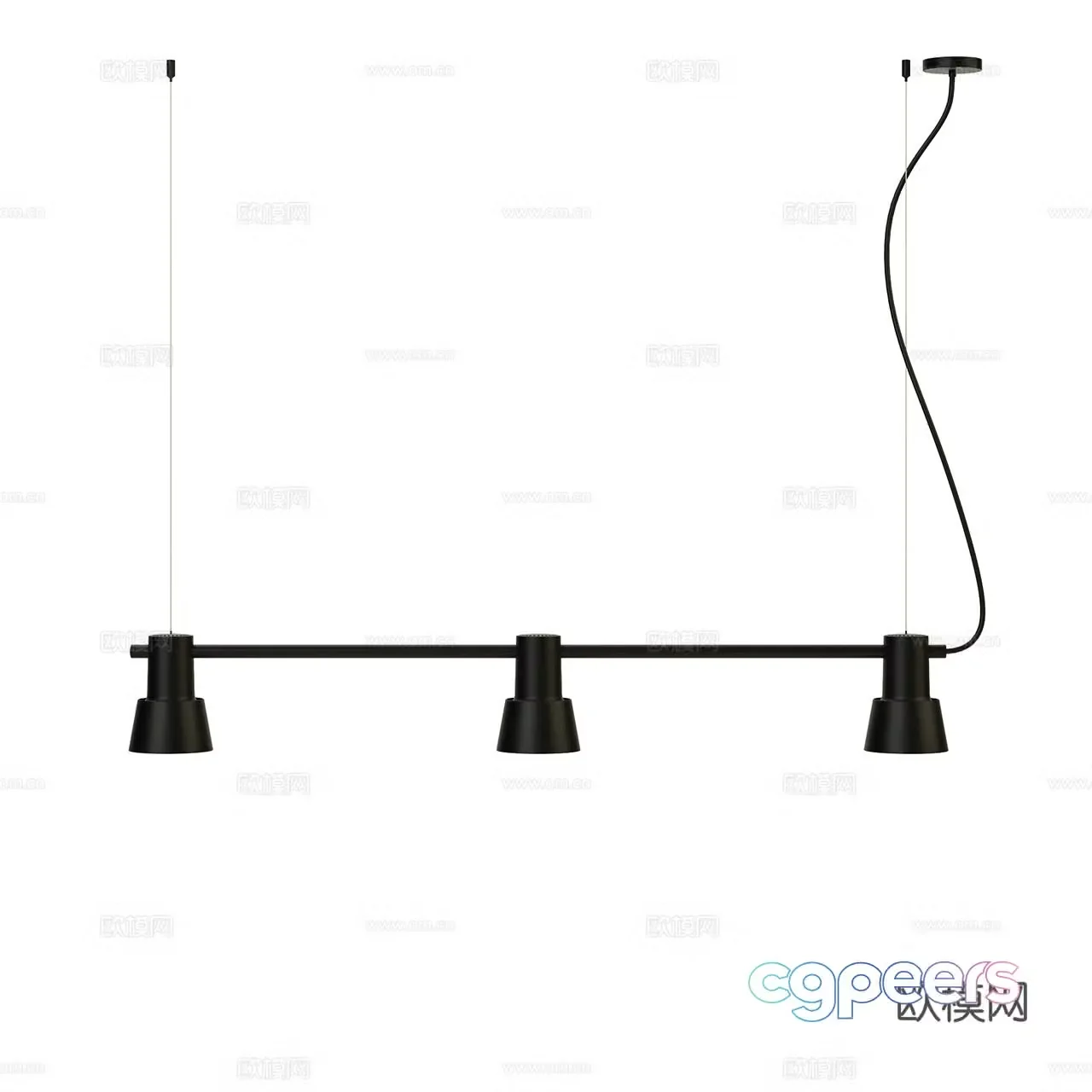 Zero Minimalist Chandelier Decorative Chandelier Multi-head Chandelier Long Strip Chandelier Restaurant Chandelier 3D Model