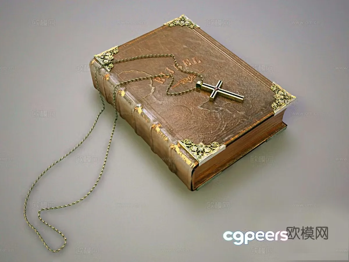 Bible and Cross 3d Model